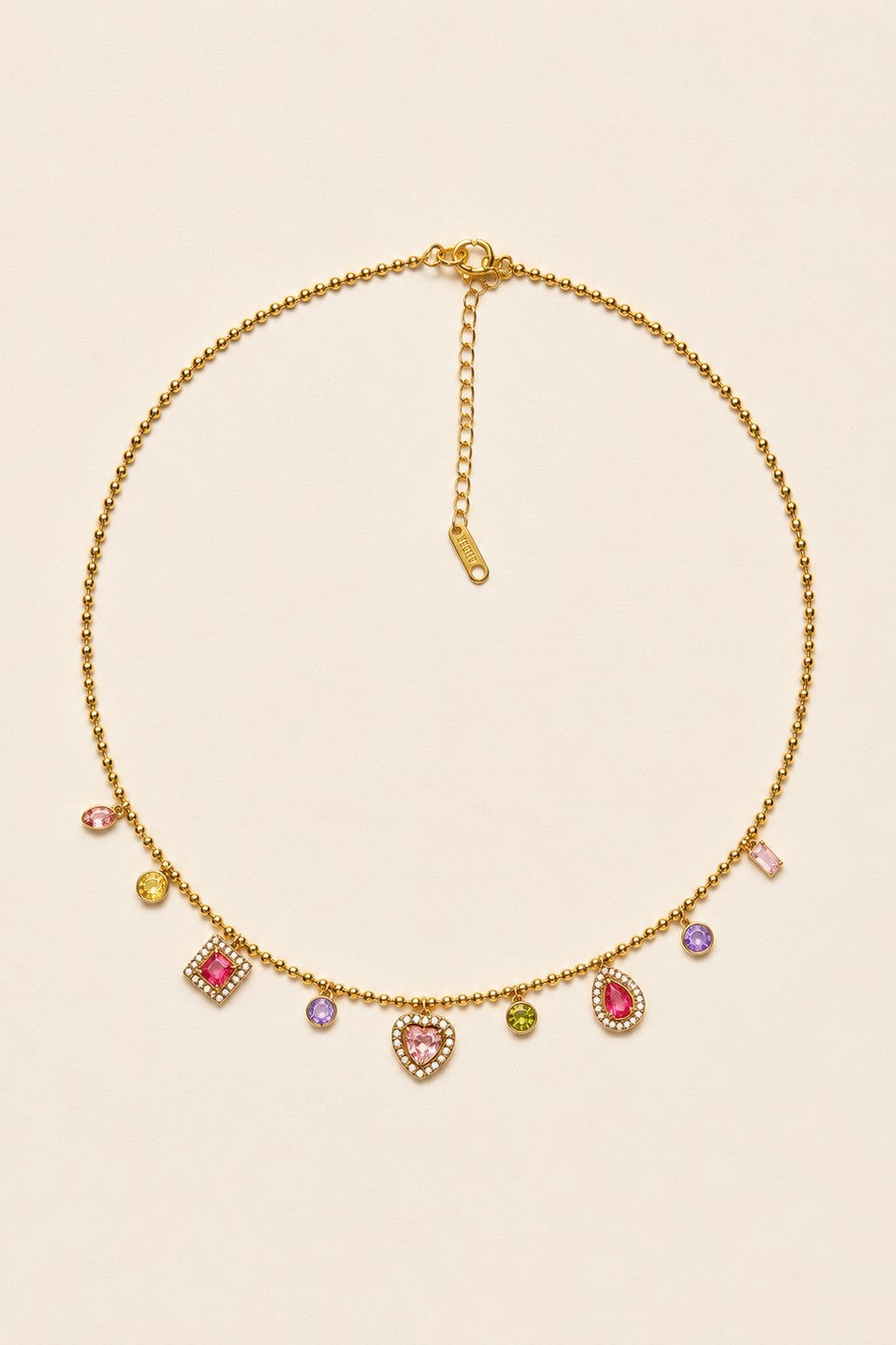 18K STAINLESS STEEL TARNISH FREE CRYSTAL NECKLACE | 40NK9749
