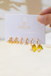 Cherry Studs Pearl Lemon Huggie Hoop Trio Earrings | 80E6267