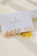 Cherry Studs Pearl Lemon Huggie Hoop Trio Earrings | 80E6267