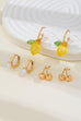 Cherry Studs Pearl Lemon Huggie Hoop Trio Earrings | 80E6267
