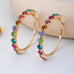 Multi-Color Rainbow Crystal Hoop Earrings | 80E62665