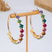 Multi-Color Rainbow Crystal Hoop Earrings | 80E62665