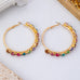 Multi-Color Rainbow Crystal Hoop Earrings | 80E62665