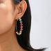 Multi-Color Rainbow Crystal Hoop Earrings | 80E62665