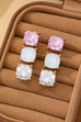 Classic Crystal Opal Rose CushionCut Stud Earrings| 80E62630