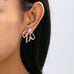Emerald-Cut Pink Crystal Rhinestone Bow Earrings | 80E62598