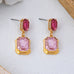 Two-Stone Geometric Crystal Cut Drop Earrings | 80E62625