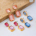 Two-Stone Geometric Crystal Cut Drop Earrings | 80E62625