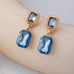 Two-Stone Geometric Crystal Cut Drop Earrings | 80E62625