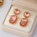 Two-Stone Geometric Crystal Cut Drop Earrings | 80E62625