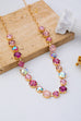 Multi-Tone Pink and Purple Crystal Tennis Necklace| 80N93416