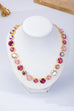Multi-Tone Pink and Purple Crystal Tennis Necklace| 80N93416