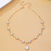 White Opal and Clear Zirconia Drop Necklace | 80N93410