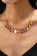 Multicolor Teardrop Crystal Charm Necklace | 80N93407