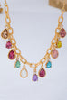 Multicolor Teardrop Crystal Charm Necklace | 80N93407