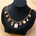 Romantic Pink Heart & Bow Multi-Charm Necklace | 80N93409