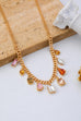 Multi-Shape Earth Tone Crystal Charm Necklace | 80N93404