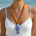 Blue Fish Pendant Beaded Necklace | 40NK9750