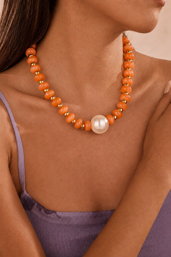Pearl Pendant Resin Beaded Necklaces | 40NK9751