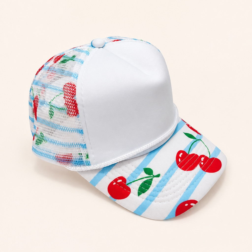 Fruit and Floral Print Foam Mesh Trucker Hat | 40HW759
