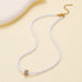 Pearl Spherical Encrusted Rhinestone Charm Necklace|40NK9758