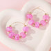 Boho Resin Beaded Hoop Earrings | 40E531