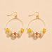 Colorful Resin Beaded Fish Hook Hoop Earrings | 40E533