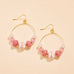 Colorful Resin Beaded Fish Hook Hoop Earrings | 40E533