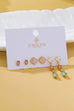 Mixed Clover Rhinestone Stud & Drop Trio Earring Set | 80E62676