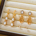 Stud Rhinestone Hoop & Chain Link Trio Earring Set| 80E62679
