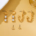 Stud Rhinestone Hoop & Chain Link Trio Earring Set| 80E62679