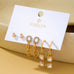 Stud Rhinestone Hoop & Chain Link Trio Earring Set| 80E62679