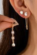 Crystal Stud & Linear Opal Drop Trio Earring Set | 80E62680