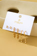 Geometric Baguette Stud & Chain Trio Earring Set | 80E62681