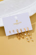 Geometric Baguette Stud & Chain Trio Earring Set | 80E62681