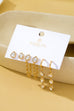 Teardrop Crystal Chain Hoop Drop Trio Earring Set | 80E62682