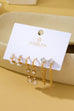 Pearl Hoop Crystal Drop Chain Trio Earring Set | 80E62685