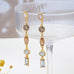 Multi Shape Gemstone Linear Drop Earrings | 80E62689