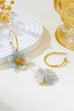 Resin Marbled Floral Hoop Earrings | 80E62697