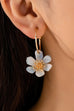 Resin Marbled Floral Hoop Earrings | 80E62697