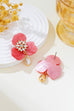 Marbled Resin Floral Rhinestone Drop Earrings | 80E62723