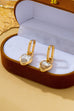 Crystal Heart Charm Drop Huggie Hoop Earrings | 80E62707