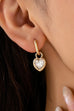 Crystal Heart Charm Drop Huggie Hoop Earrings | 80E62707