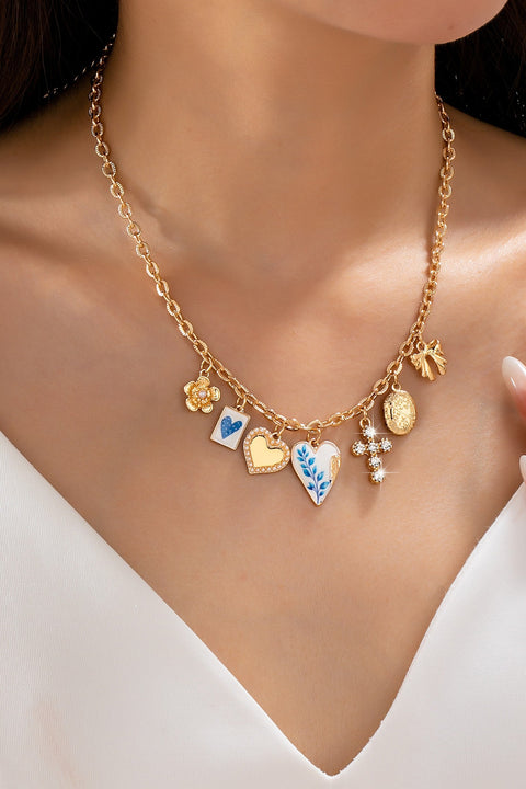 Vintage Coquette Multi-Charm Link Necklace | 80N93423