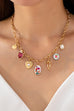 Vintage Bow Porcelain Multi-Charm Link Necklace | 80N93422