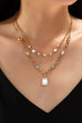 Vintage Pastel Layered Crystal Pendant Necklace Set | 80N93430