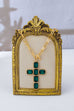 Bezel Set Rhinestone Cross Front Toggle Necklace | 80N93437