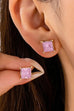 Square-cut glitter Stone Stud Earring | 80E62708