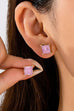 Square-cut glitter Stone Stud Earring | 80E62708