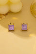 Square-cut glitter Stone Stud Earring | 80E62708